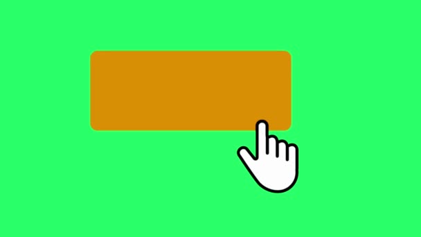 Animation Orange Text Box Mouse Cursor Isolate Green Background — Video