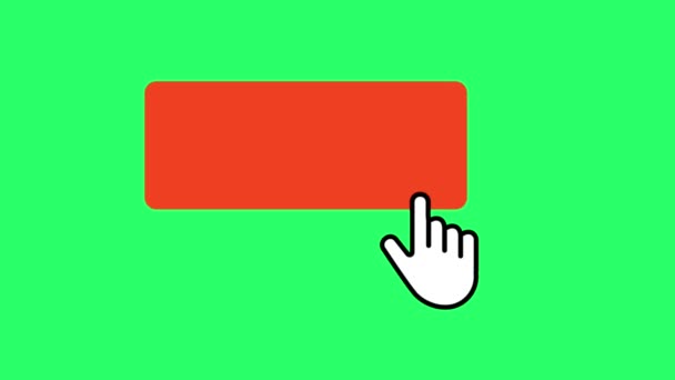 绿色背景下带有鼠标光标隔离的动画红色文本框 — 图库视频影像