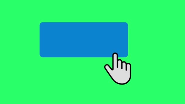 Animatie Blauw Tekstvak Met Muiscursor Isoleren Groene Achtergrond — Stockvideo