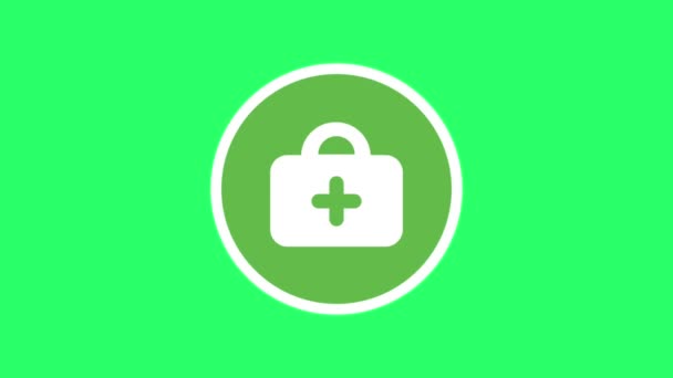 Анімаційний Знак Медичного Обладнання Ізольовано Зеленому Екрані — стокове відео