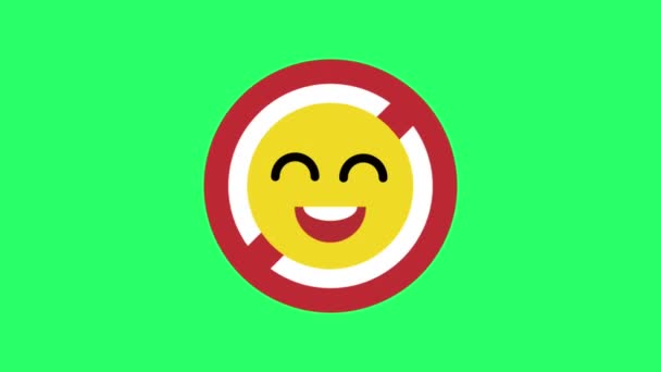 Анімація Знаку Посмішки Ізольовано Зеленому Екрані — стокове відео