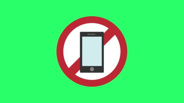 Анимация Телефонного Знака Зеленом Экране — стоковое видео