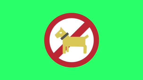 Κινούμενα Σχέδια Κανένα Σημάδι Σκύλου Απομονωθεί Στην Πράσινη Οθόνη — Αρχείο Βίντεο