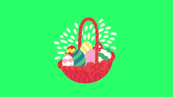 Animación Huevo Pascua Aislado Sobre Fondo Verde — Vídeos de Stock