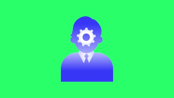 Animación Azul Icono Humano Objeto Infográfico Aislado Sobre Fondo Verde — Vídeos de Stock