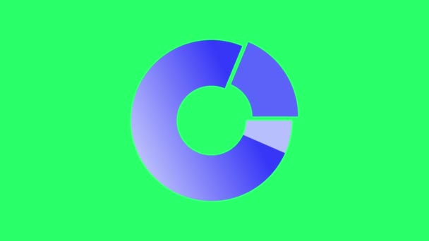 Icono Gráfico Azul Animación Objeto Infográfico Aislado Sobre Fondo Verde — Vídeos de Stock