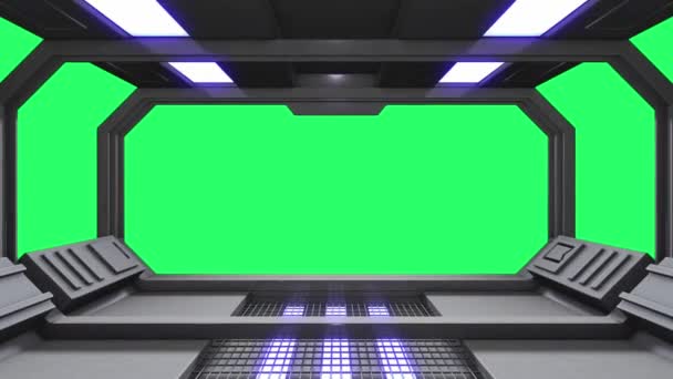 Animacja Podróży Kosmicznych Statku Kosmicznym Zielonym Ekranem — Wideo stockowe