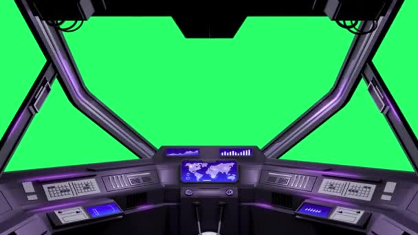 Viaggio Spaziale Animazione Astronave Con Schermo Verde — Video Stock