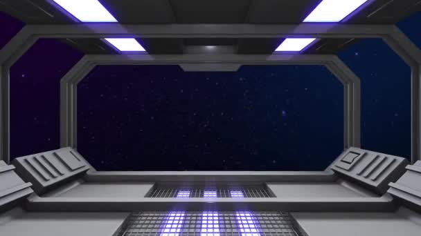 Анімаційний Космічний Корабель Гіперпросторовою Лінією Швидкості — стокове відео