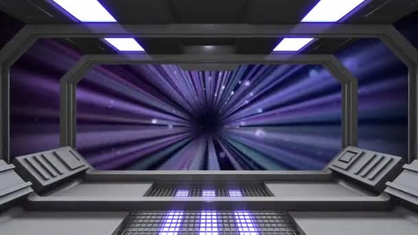 Animacja Statek Kosmiczny Hiper Linii Prędkości Kosmicznej — Wideo stockowe