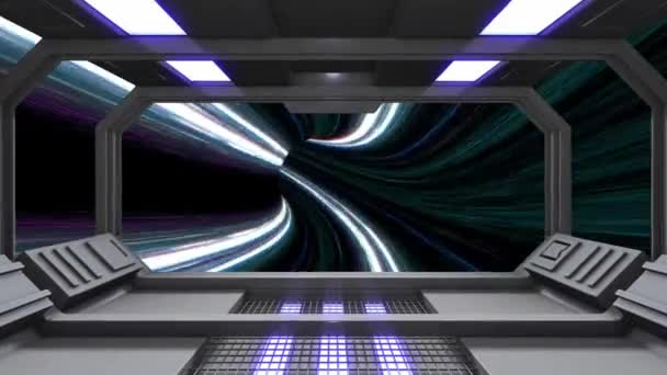 Animacja Statek Kosmiczny Hiper Linii Prędkości Kosmicznej — Wideo stockowe