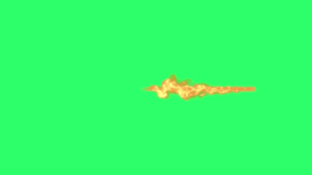 绿色背景上的动画橙色火焰 — 图库视频影像