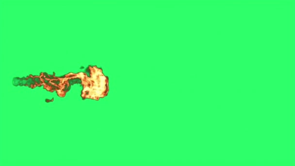 Animación Llama Naranja Sobre Fondo Verde — Vídeos de Stock