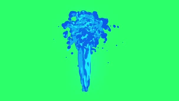 Анімація Синя Вода Впливає Зелений Фон — стокове відео