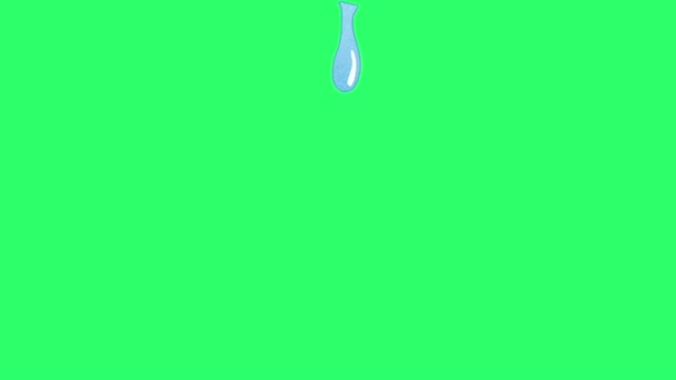Animación Efecto Agua Azul Sobre Fondo Verde — Vídeos de Stock