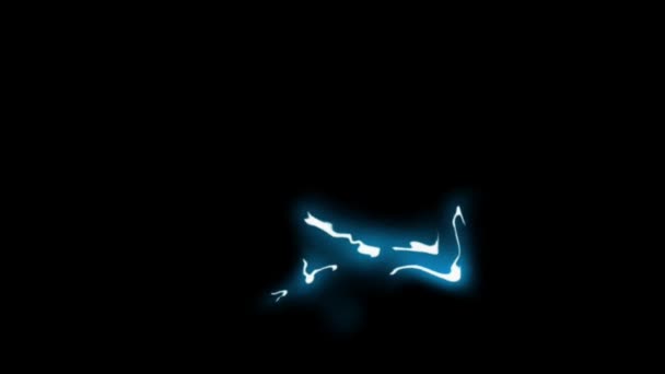 Animasjon Elektrisk Lyseffekt Svart Bakgrunn – stockvideo
