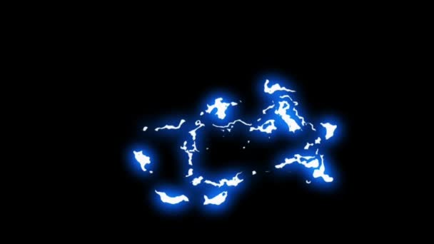 Animation Elektrisk Ljuseffekt Svart Bakgrund — Stockvideo