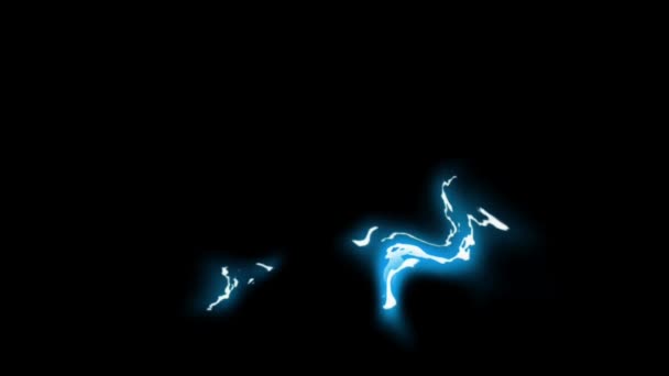 Animation Electrical Light Effect Black Background — Stock Video