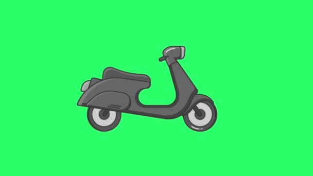 Animacja Szary Motocykl Zielonym Tle — Wideo stockowe
