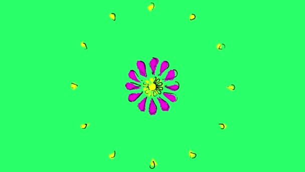 Animation Bunte Geometrische Form Auf Grünem Hintergrund — Stockvideo