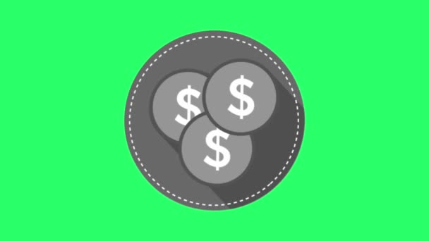 Animace Dolar Symbol Infografický Objekt Zeleném Pozadí — Stock video