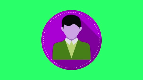 绿色背景下的动画人物信息对象 — 图库视频影像