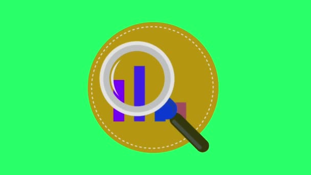 Animación Azul Gráfico Barras Objeto Infográfico Sobre Fondo Verde — Vídeo de stock