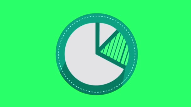 Animation Pie Chart Infographic Object Green Background — Stock Video
