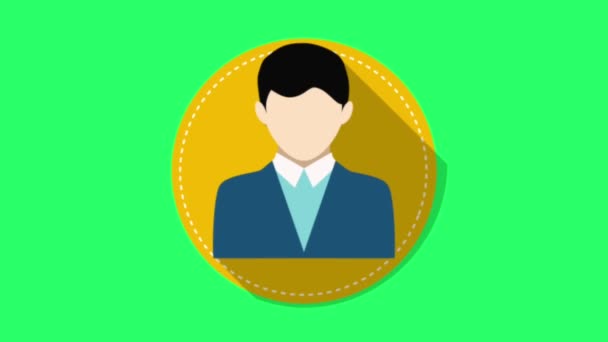 Animazione Persona Oggetto Infografico Sfondo Verde — Video Stock