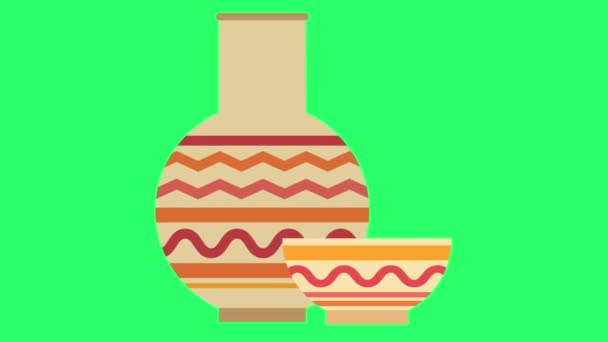 Animation Vase Isolate Auf Grünem Hintergrund — Stockvideo
