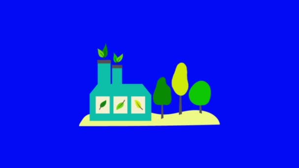 Animation Isolat Plante Verte Sur Fond Bleu — Video