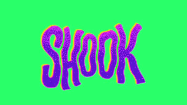 グリーンバックのアニメーションテキストShook — ストック動画