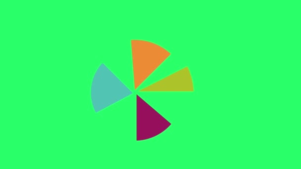 Animation Färgglada Cirkel Diagram Grön Bakgrund — Stockvideo