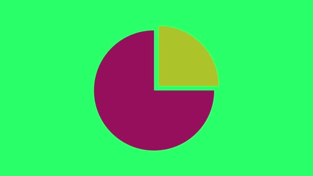 Animation Färgglada Cirkel Diagram Grön Bakgrund — Stockvideo