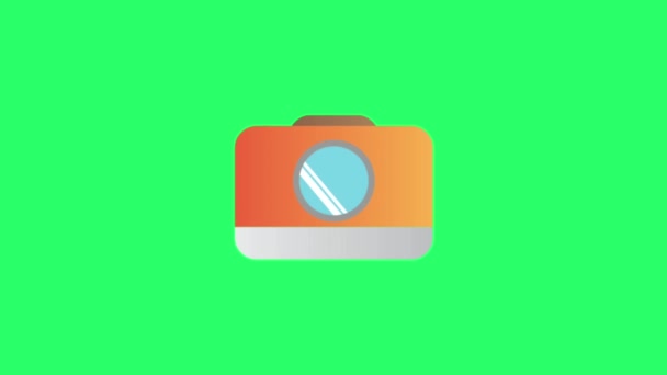 绿色背景上的动画橙色隔离 — 图库视频影像
