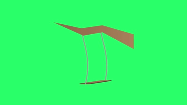 Animacja Huśtawka Krzesło Izolat Zielonym Tle — Wideo stockowe