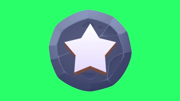 Иконка Белая Звезда Зеленом Фоне — стоковое видео