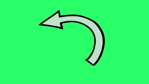 绿色背景上的动画简单箭头形状 — 图库视频影像
