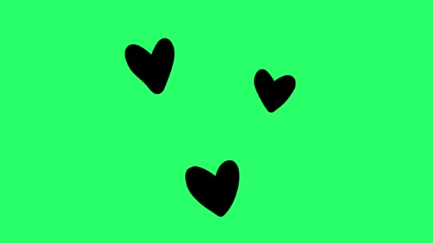 Animación Simple Forma Corazón Sobre Fondo Verde — Vídeos de Stock