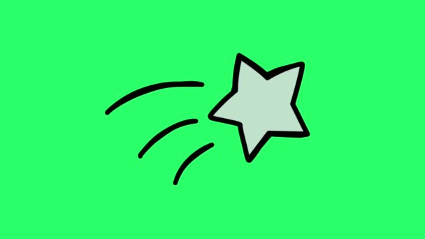 Animación Simple Forma Estrella Sobre Fondo Verde — Vídeo de stock