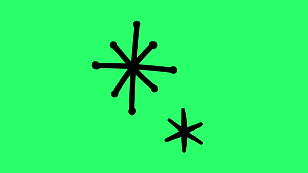 Animation Enkel Stjärna Form Grön Bakgrund — Stockvideo