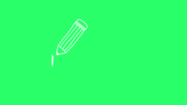 Анімація Білі Прості Лінії Формують Текст Thanks Зеленому Фоні — стокове відео