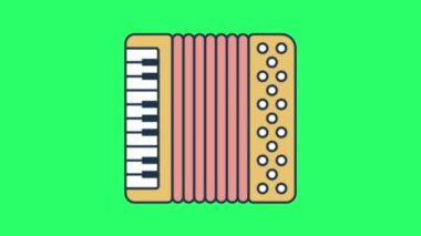 Yeşil arkaplandaki animasyon pembe müzik aletleri.