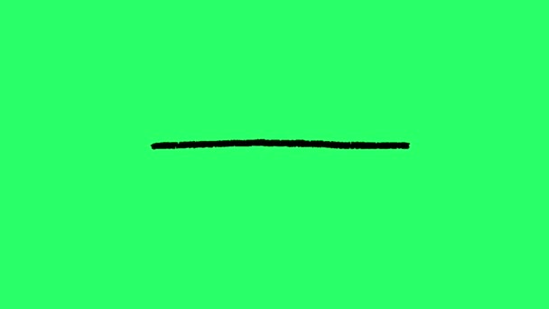 Animation Μαύρη Απλή Γραμμή Πράσινο Φόντο — Αρχείο Βίντεο