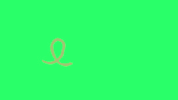Animation Yellow Simple Spiral Shape Green Background — Stock Video