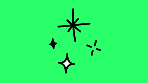 Yeşil Arkaplanda Basit Yıldız Şekli Canlandırması — Stok video