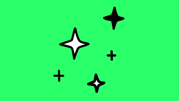 Animation Simple Star Shape Green Background — Stock Video