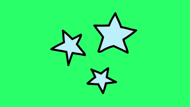 Animation Simple Star Shape Green Background — Stock Video