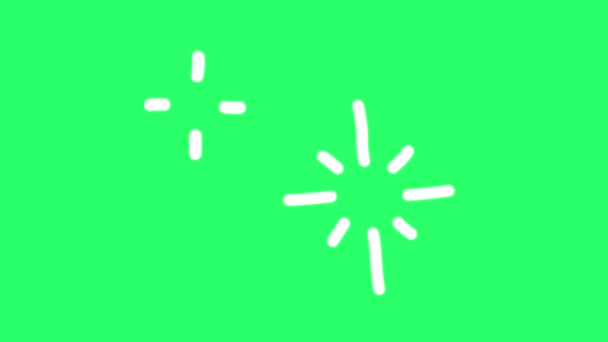 Анімація Простої Форми Зірки Зеленому Фоні — стокове відео