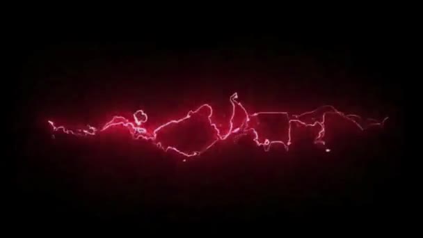 黒い背景に対する現実的な赤い電気効果 — ストック動画